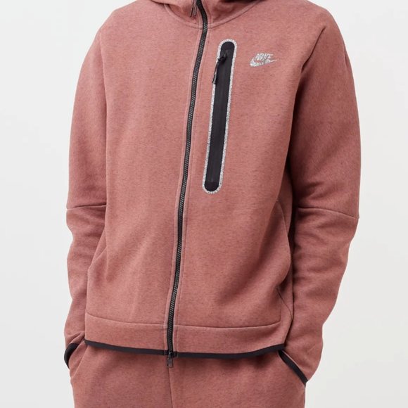 Nike Sportswear Tech Fleece Hoodie Men's Size L DD4688-670 Redstone Jacket New - Picture 7 of 12